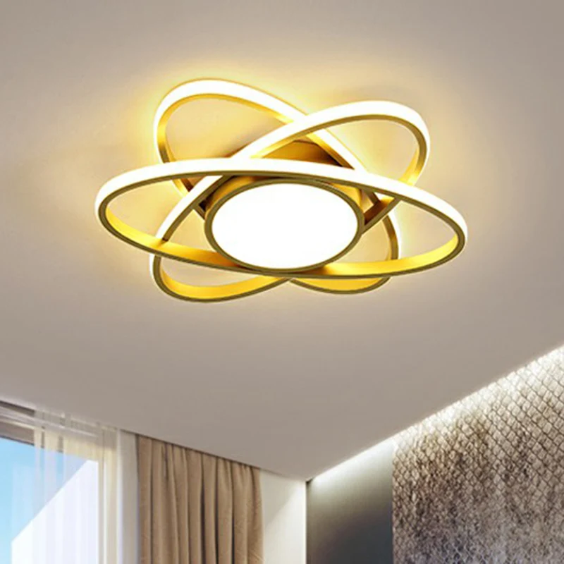 Plafonnier Led monté en Surface florale métallique, luminaire encastré noir novateur en multicolore