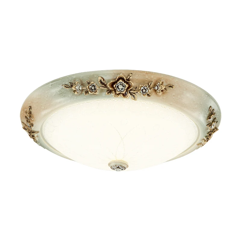 Plafonnier à LED de style ancestral en forme de dôme en verre laiteux de 13"/16"/19,5" W pour couloir, lumière blanc-marro...