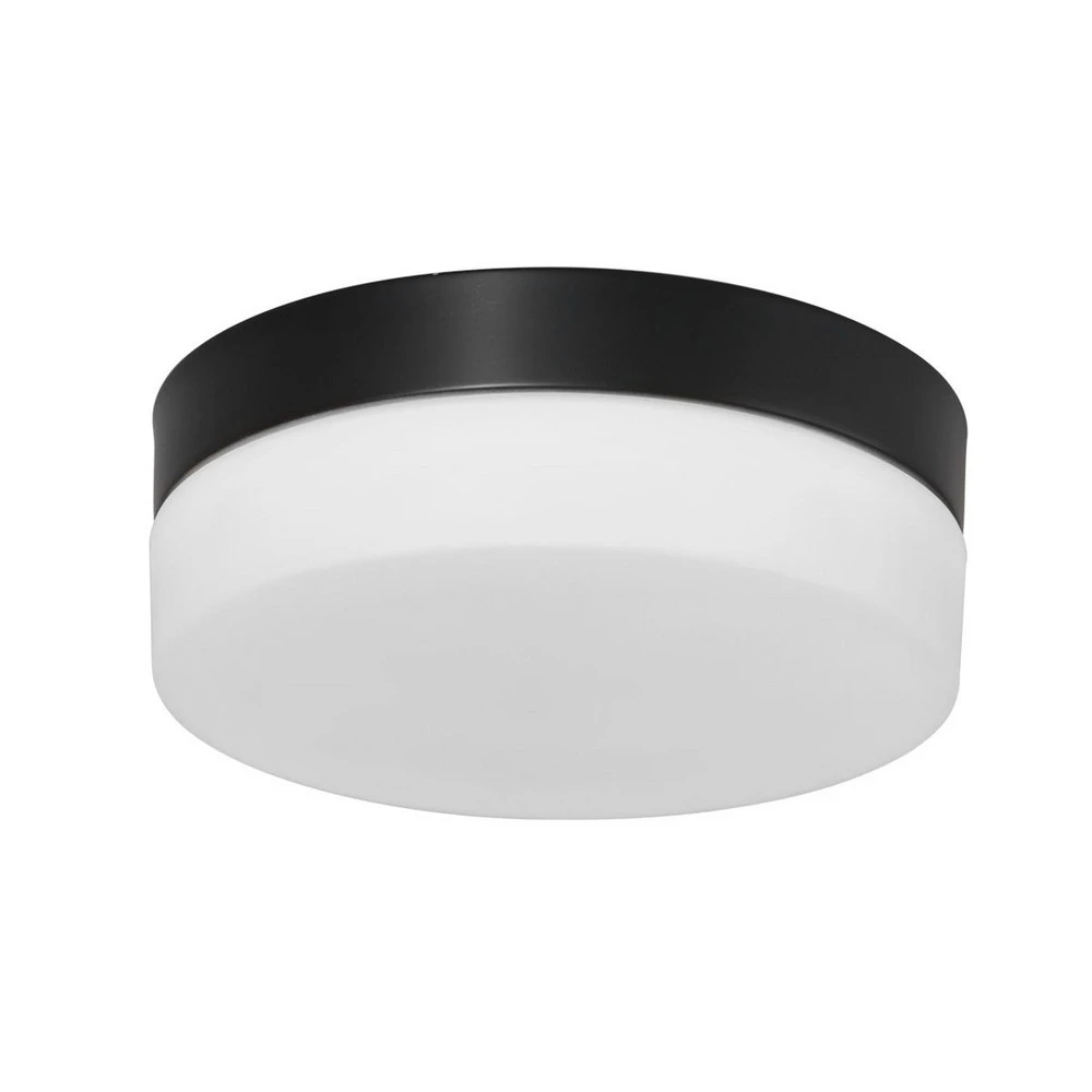 Projecteur à motifs Plafonnier LED Ikaro noir, Ø 24 cm, métal, plastique