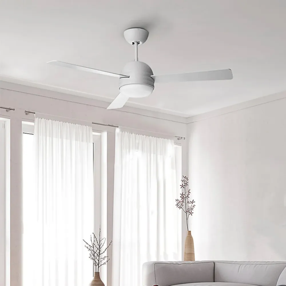 Projecteur à motifs Ventilateur Kai Blanc 108cm moteur DC silencieux éclairé par LEDS-C4