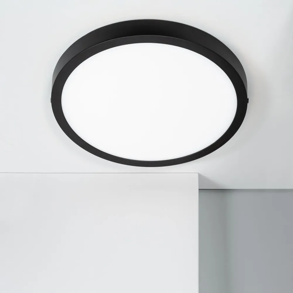 Rond plafonnier LED 24W aluminium Ø280 mm, Fin, CCT réglable SwitchDimm Galán avec effet scintillant