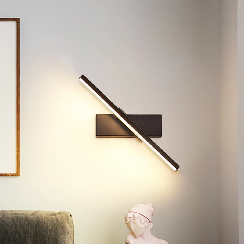 Schlanke lineare Acryl-Wandleuchte, récent weiße/schwarze LED-Wandleuchte weißem/warmem Licht