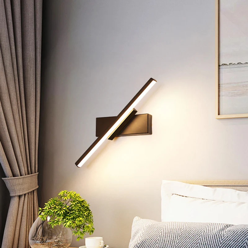 Schlanke lineare Acryl-Wandleuchte, récent weiße/schwarze LED-Wandleuchte weißem/warmem Licht
