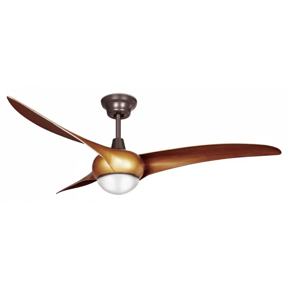 Ventilateur plafonnier silencieux Helix bois 132 cm moteur DC LEDS-C4 VE-0002-MAD - Installation Facile