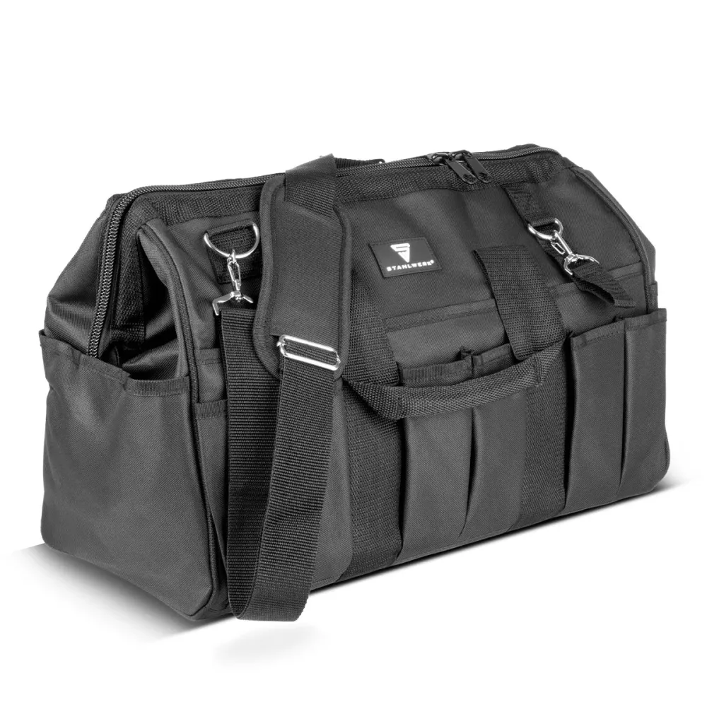 Boîte de Transport Sac à outils STAHLWERK | 15 compartiments externes et 6 compartiments internes | Sac de plombier à gran...