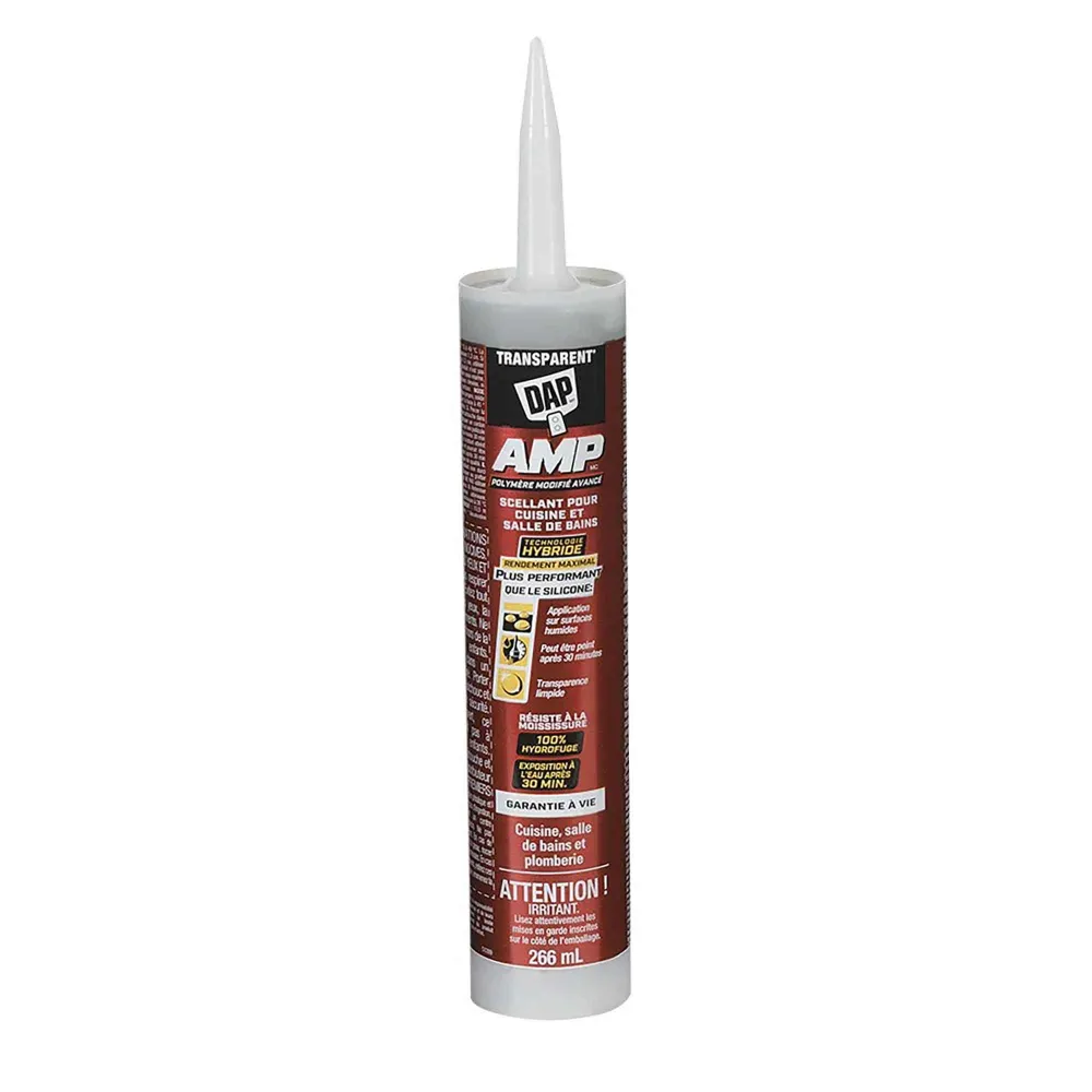 Scellant AMP Perfectionné en polymère modifié pour cuisine et salle de bain transparent, 266 ml