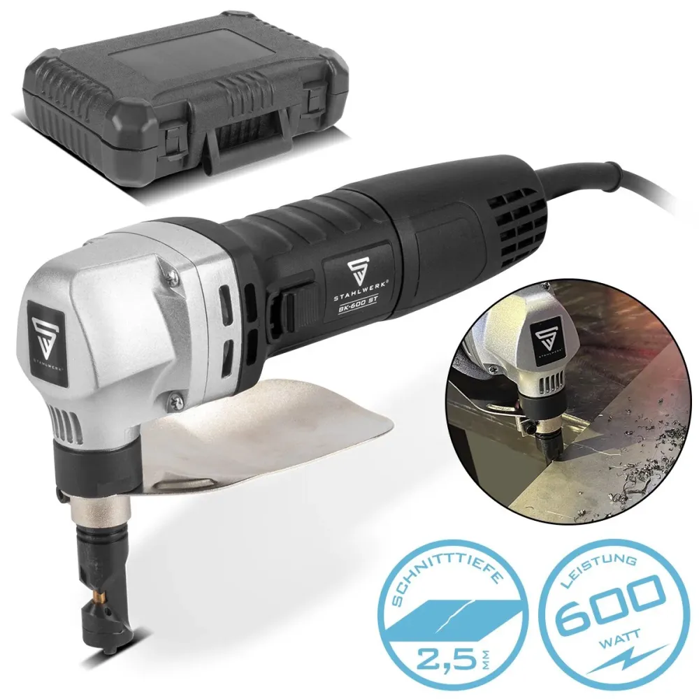 Prime à tôle en acier BK-600 ST avec 600 W et 2 000 tr / min jusqu'à 2,5 mm de profondeur de coupe des ciseaux de tôle éle...
