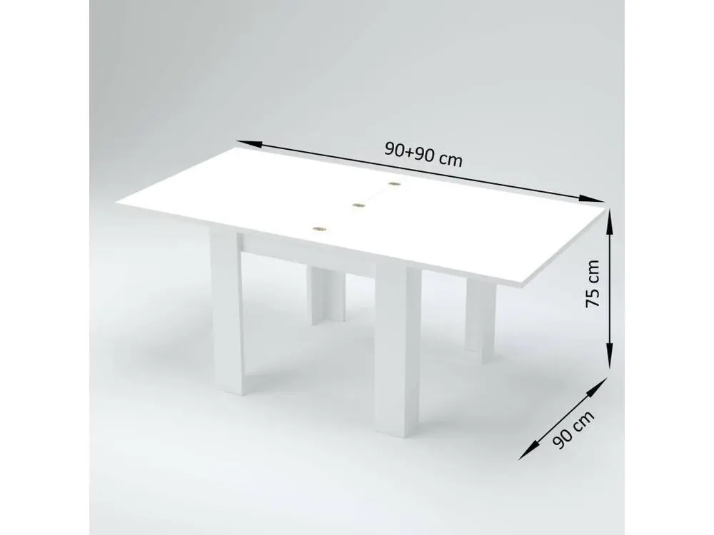 Table à rallonge Dlirol, Console de cuisine auxiliaire, Table extensible, 100% Made Italy, cm 90x90h75, Ciment