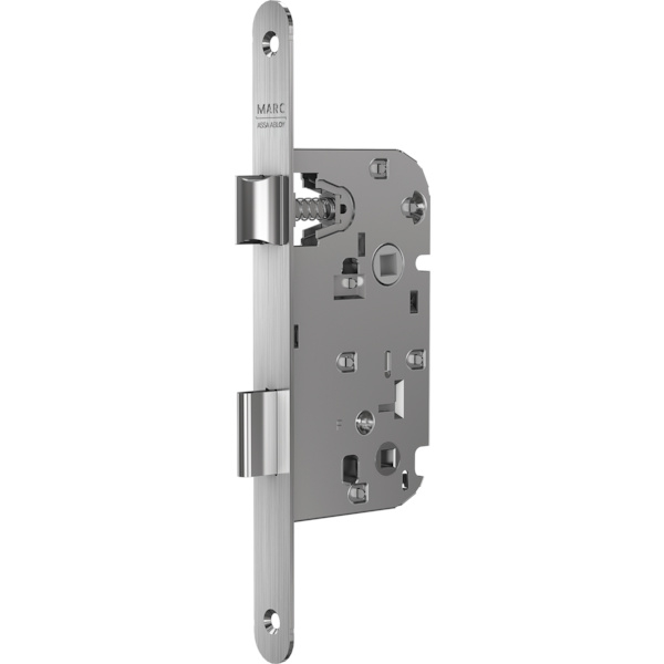 Serrure à larder pour menuiserie bois série 719 étroite - axe 40 mm - Condamnation - blanc - MARC en acier galvanisé