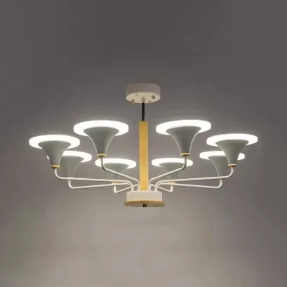 Plafonnier suspendu en métal au design nordique novateur, abat-jour conique incurvé, luminaire décoratif d'intérieur, idéa...