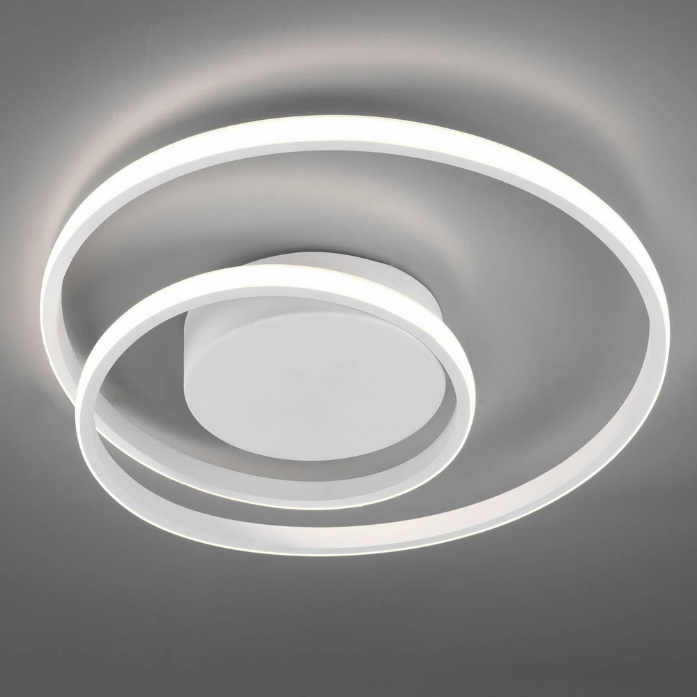 Suspension à abat-jour Plafonnier LED Zibal, intensité lumineuse variable, blanc