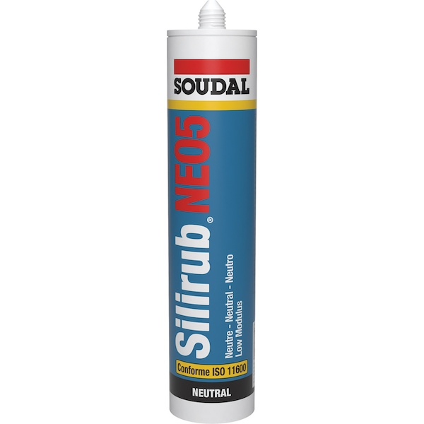 Mastic silicone SILIRUB NEO5 pour façades et vitrage - 300 ml - bronzé RAL 9840 - SOUDAL