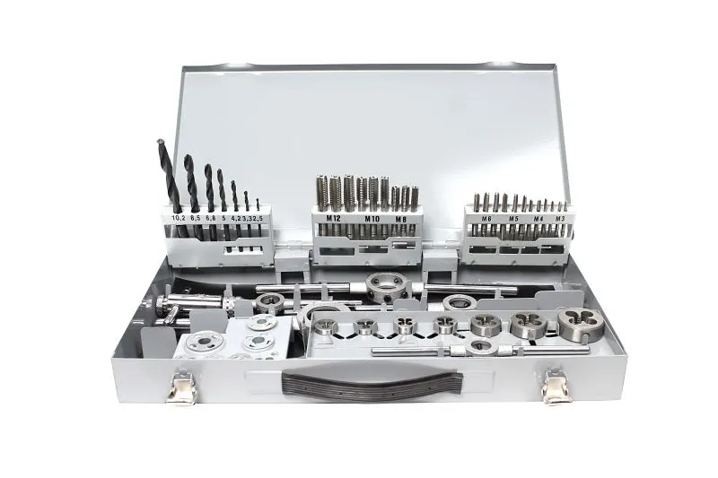Assortiment de filetage GSR 52 pièces filetage métrique M3 - M12 avec guides de matrice 08331070 obtenir à bas prix