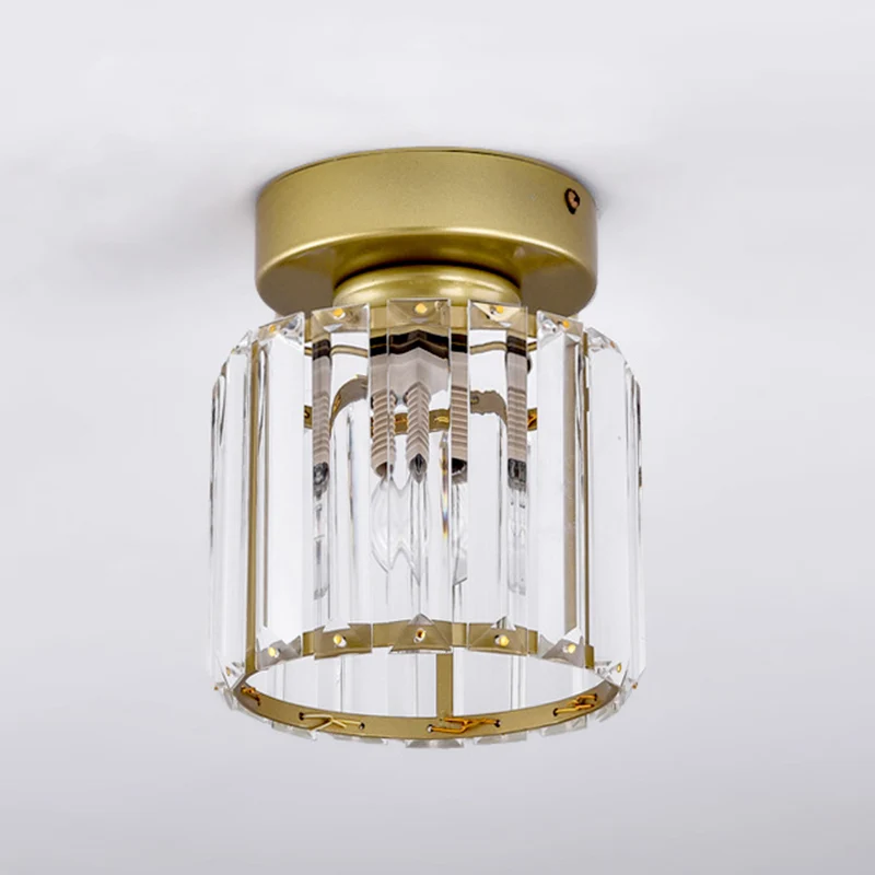 Plafonnier géométrique Simplicity K9 Crystal 1��Ampoule Plafonnier encastré pour couloir en or