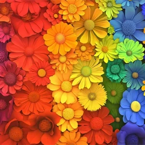 Toile de fond Fierté Célébration Florale Colorée GQ5-231