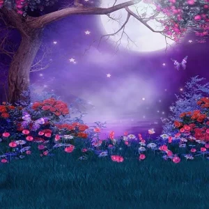 Toile de fond de fleur de lune de nuit pour la photographie G-021