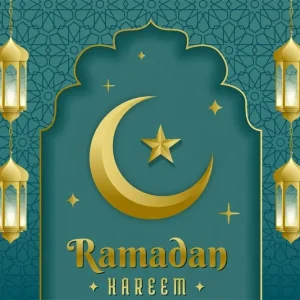 Toile de fond Ramadan Arche Élégante Croissant Lanterne GQ3-23