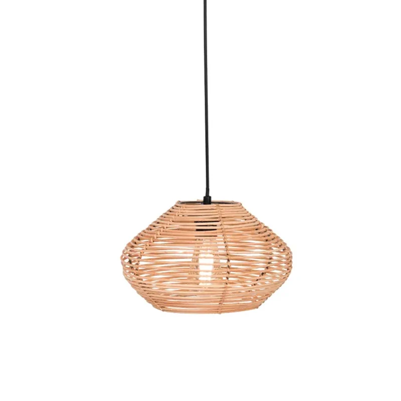 Abat-jour pour suspension Esteban en rotin - ⌀ 32 cm - marron Sans outil d'installation