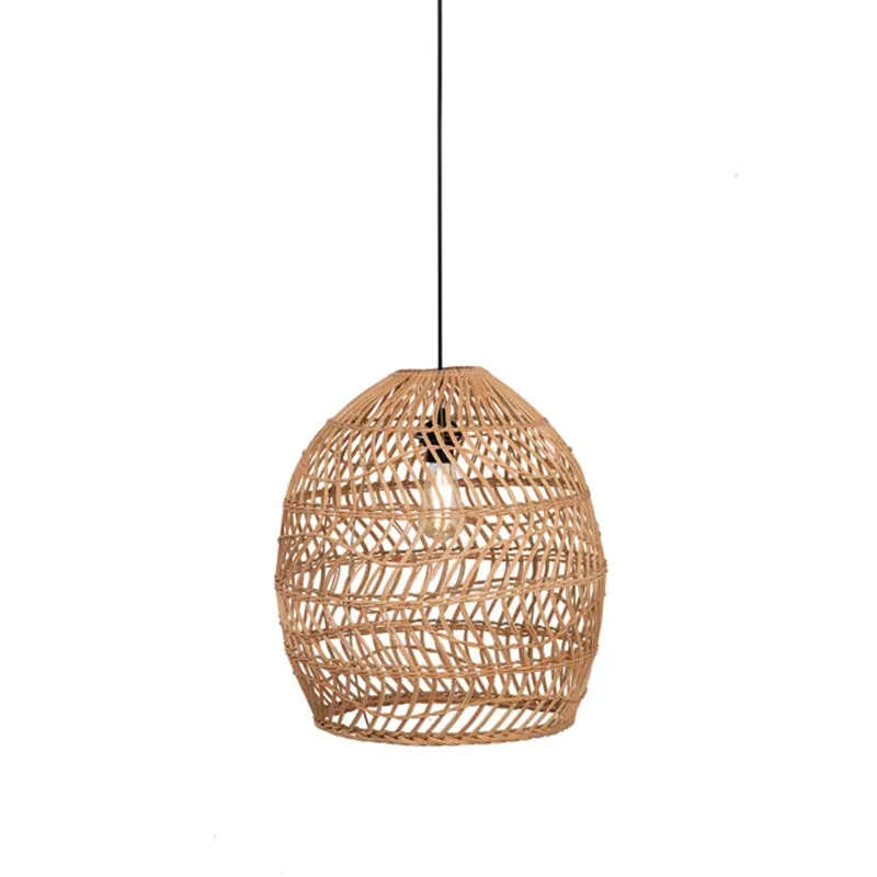Abat-jour pour suspension Estelle en rotin - ⌀ 45 cm - marron pour plafonds suspendus