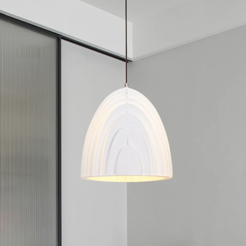 Éclairage LED Haute Luminosité Lampe à Suspension en forme de dôme conçue en Grain de bois, Kit de suspension Basique et c...