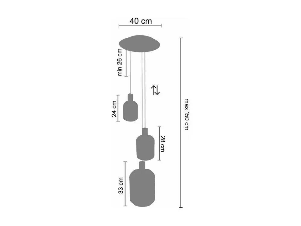 Éclairage LED Haute Luminosité Lustre noir 3 pendels verre bleu 100 cm..