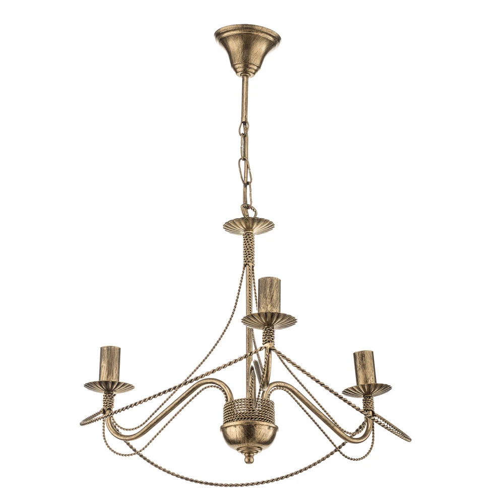 Éclairage LED Haute Luminosité Lustre Tori 3, à 3 lampes, doré
