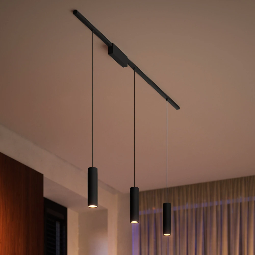 Éclairage LED Haute Luminosité Philips Hue Perifo Rail, 3 suspensions à LED, noir