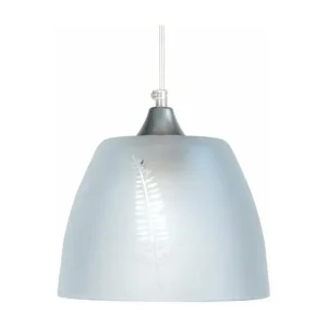 Éclairage LED Haute Luminosité Suspension dôme verre décoré satiné 70 cm.