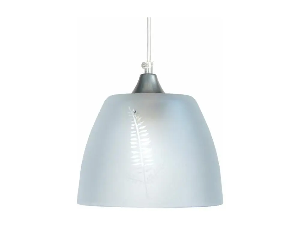 Éclairage LED Haute Luminosité Suspension dôme verre décoré satiné 70 cm.