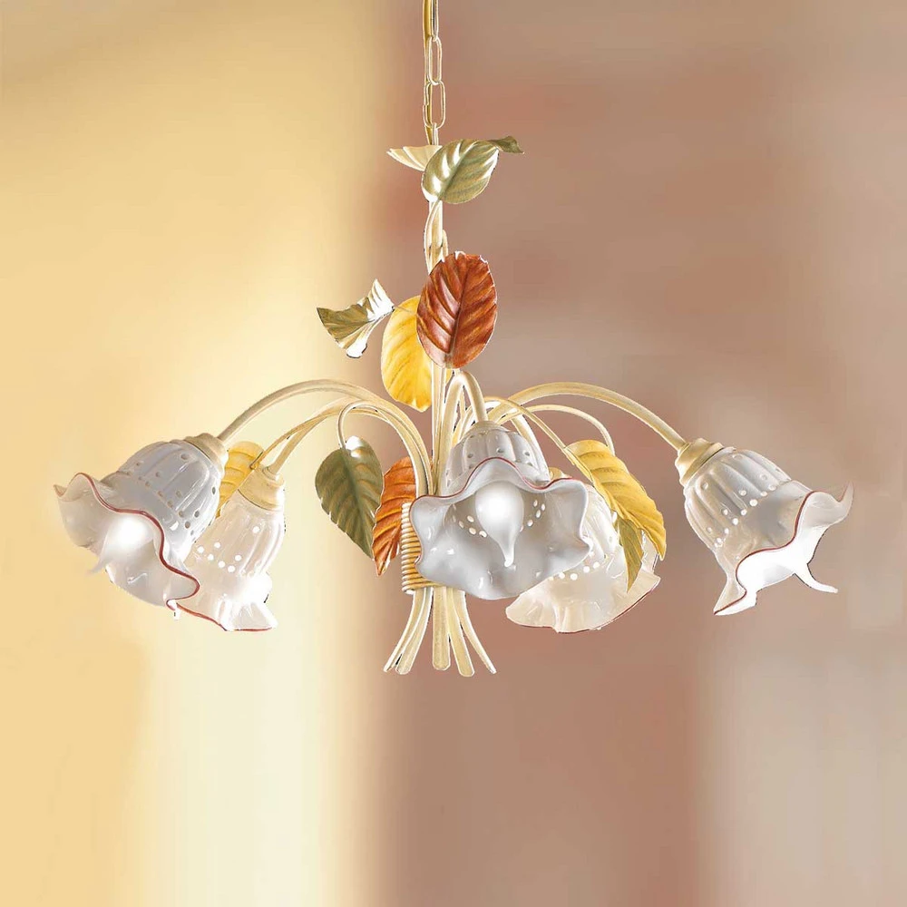 Éclairage LED Haute Luminosité Suspension Flora de style florentin 5 lampes