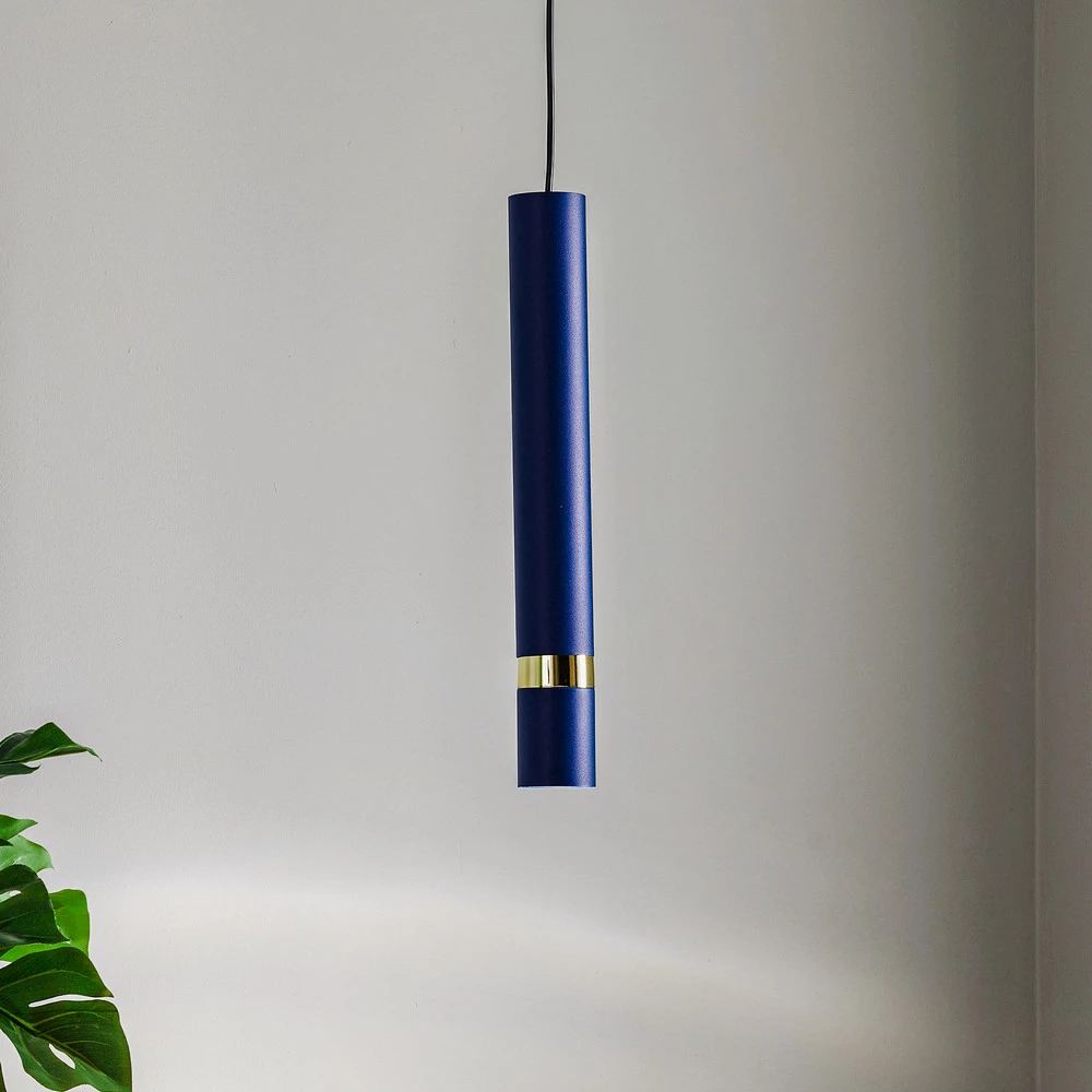 Éclairage LED Haute Luminosité Suspension Joker, à une lampe, bleu-doré