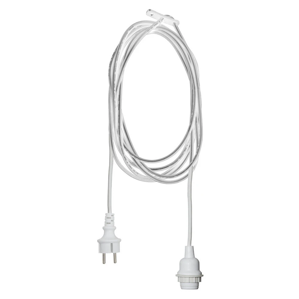 Douille E27 avec câble Ute, 2,5 m, blanc Sans outil d'installation