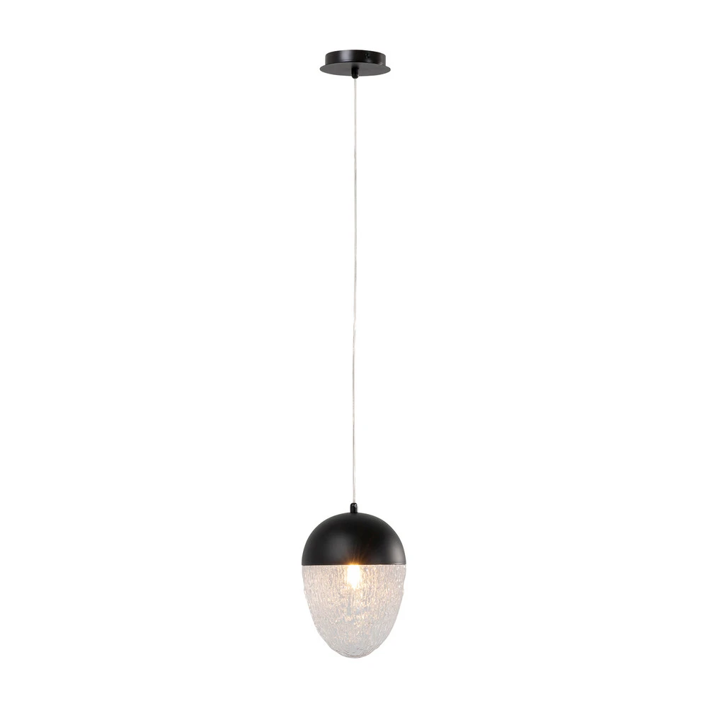 KARE Frozen suspension à 1 lampe noire Ø 20 cm Sans outil d'installation