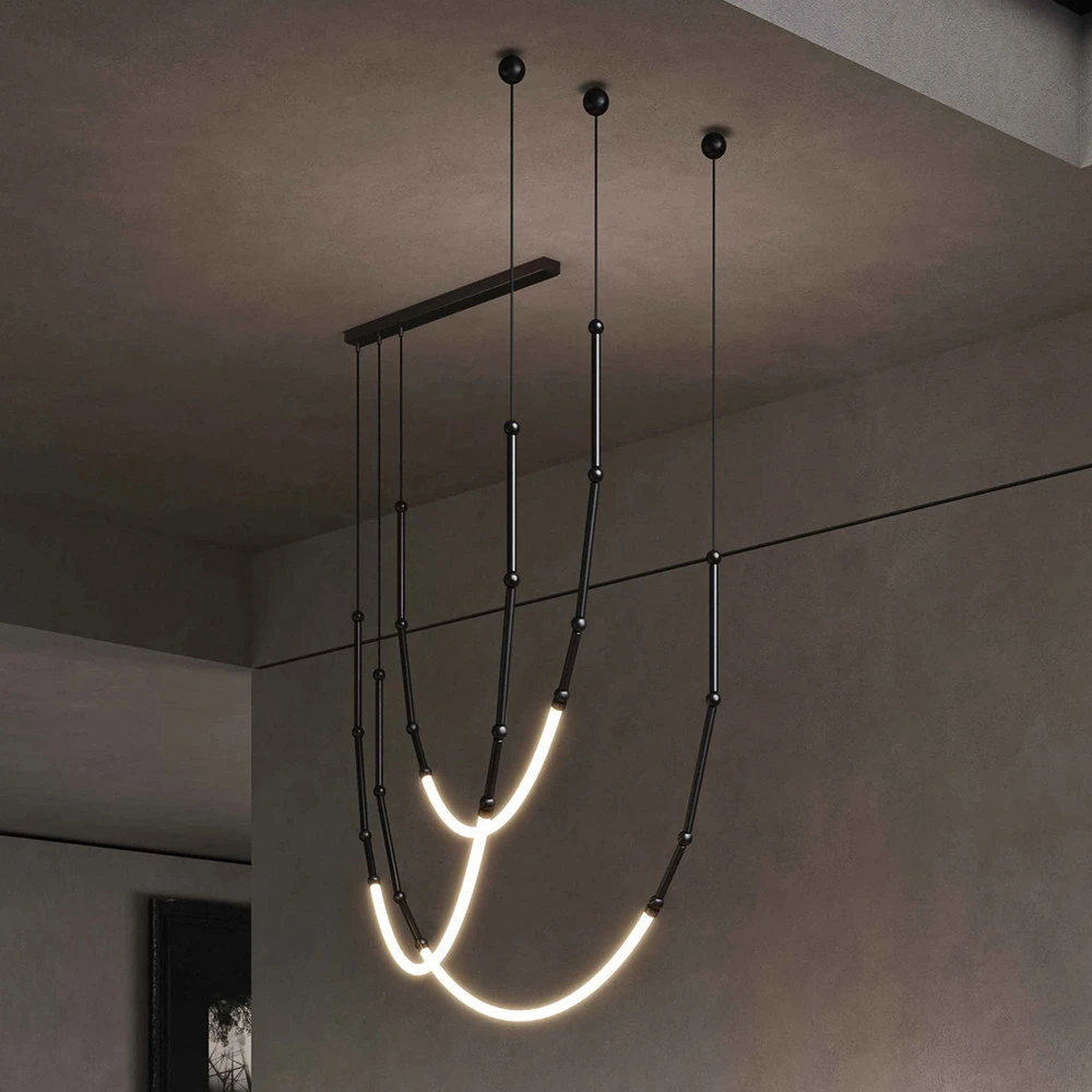 Karman Leda suspension LED, 3 lampes, 500x300 cm pour entrée et couloir