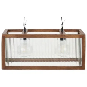 Lampe suspendue en bois de manguier évident PENNA - Installation Facile