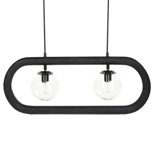 Lampe suspendue en bois noir AYENSU en acrylique dépoli