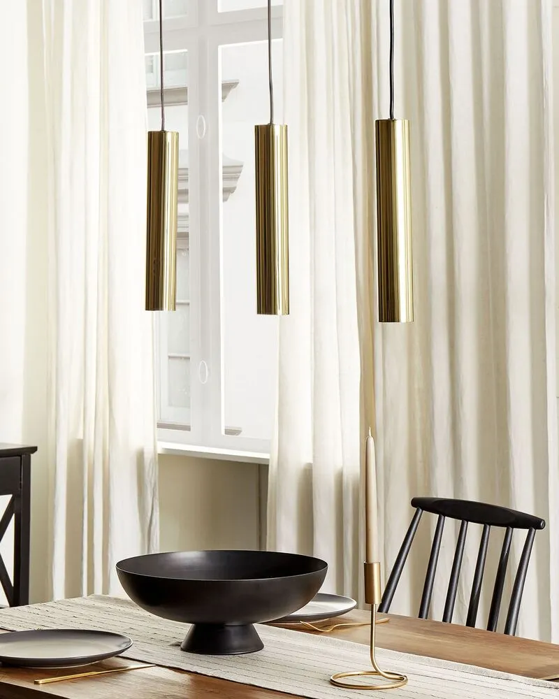 Lampe suspendue à 3 branches cuivre étain BROSNA pour plafonds suspendus