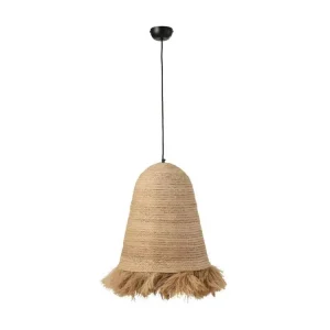 Lampe Suspendue Ozie En Fibres De Bananier Nature - L 40 x l 40 x H 50 cm avec LED intégrée non remplaçable