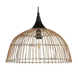Lampe suspendue en rotin naturel BARARIS à fixation clip