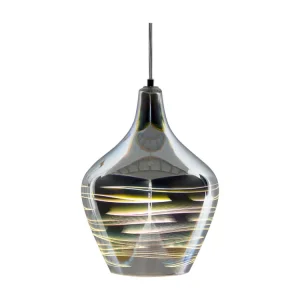 Lampe suspension en forme évasée argenté SANGONE Design minimaliste