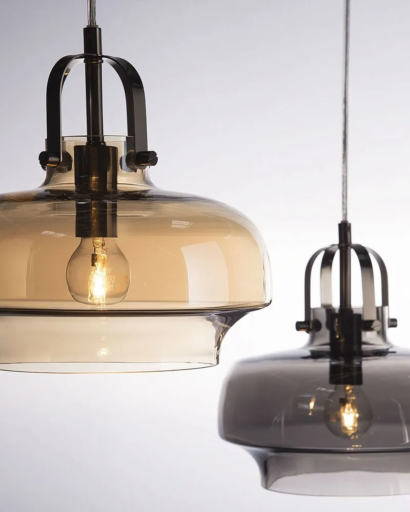 Lampe suspension gris clair WILTZ avec fixation réglable
