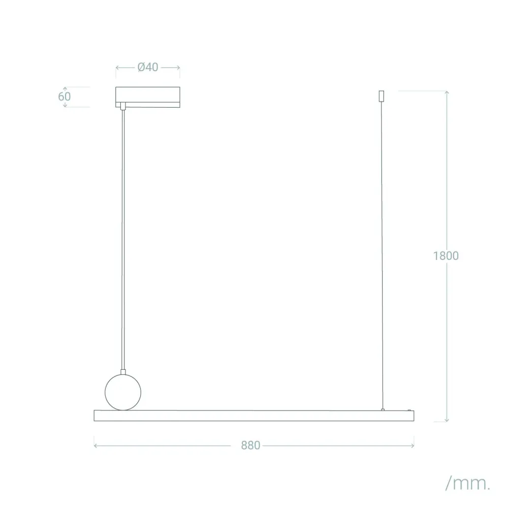 Lampe à suspension en métal avec LED 14W Jundah | 4000K | lumière neutre