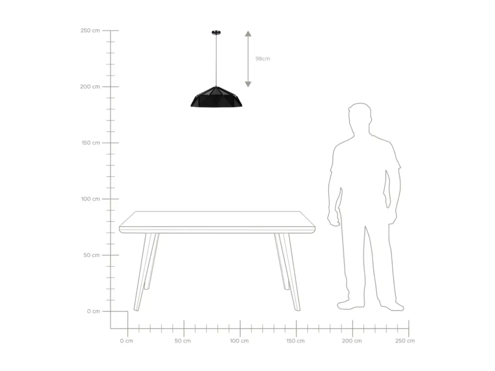 Lampe suspension noir SENIA | Garantie 2 Ans