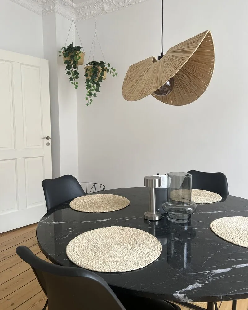 Lampe suspension en papier ton naturel HERRON IP44 pour salle de bain