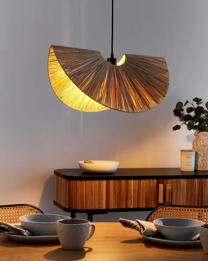 Lampe suspension en papier ton naturel HERRON IP44 pour salle de bain