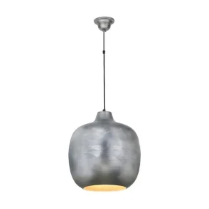 Lampe Suspension Rétro "Sawyer" 43cm Argent