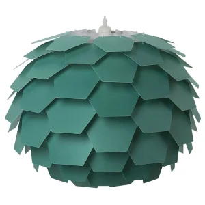 Lampe suspension verte gros abat-jour SEGRE en acrylique dépoli