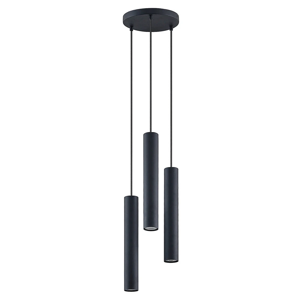 Lindby Suspension Joffrey à 3 lampes, noir, métal | Garantie 2 Ans