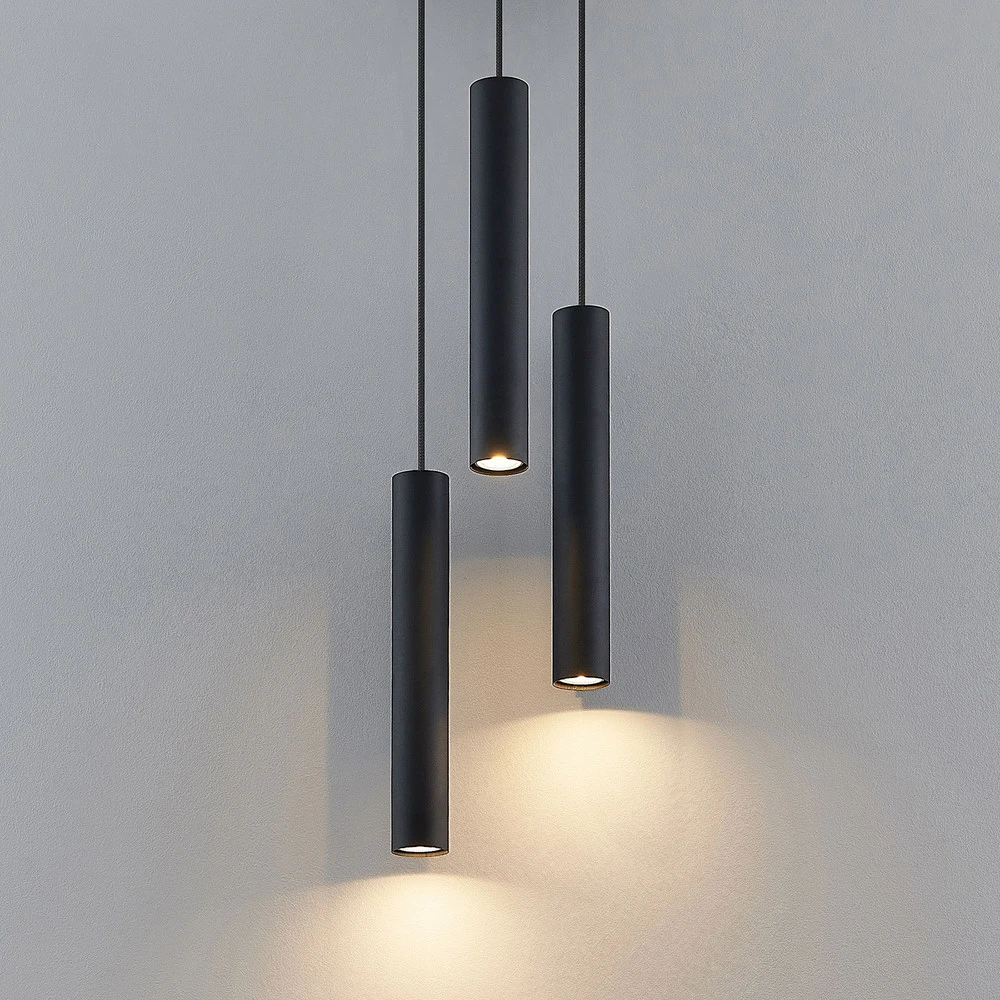 Lindby Suspension Joffrey à 3 lampes, noir, métal | Garantie 2 Ans