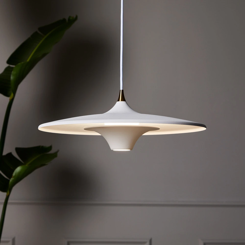 LOOM DESIGN Suspension LED Moja, Ø 35 cm, blanc en acrylique dépoli